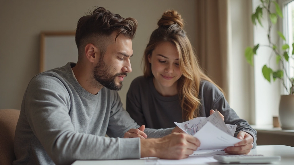 Семейное планирование финансов за рабочим столом с документами и калькулятором